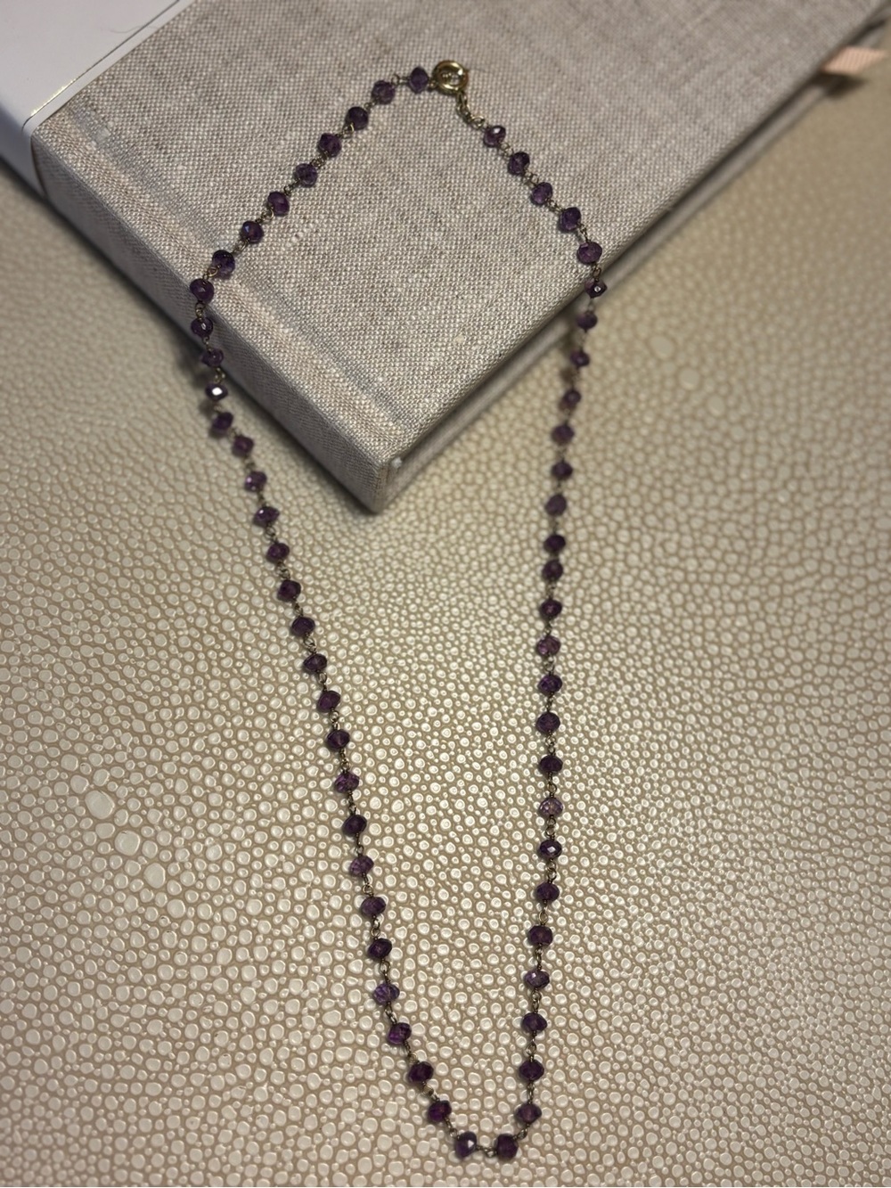 18” amethyst cut stone necklace